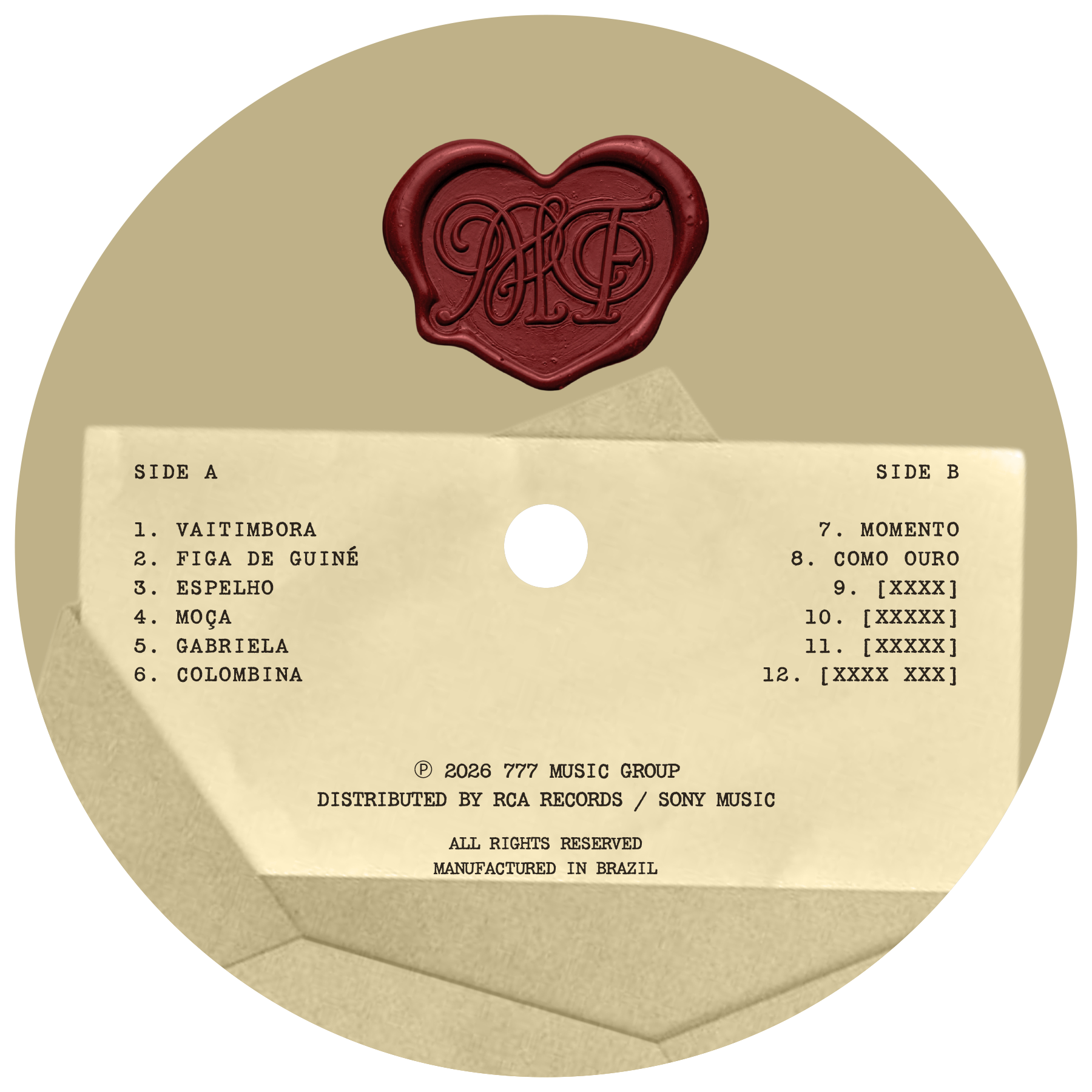 Debut vinyl label detail