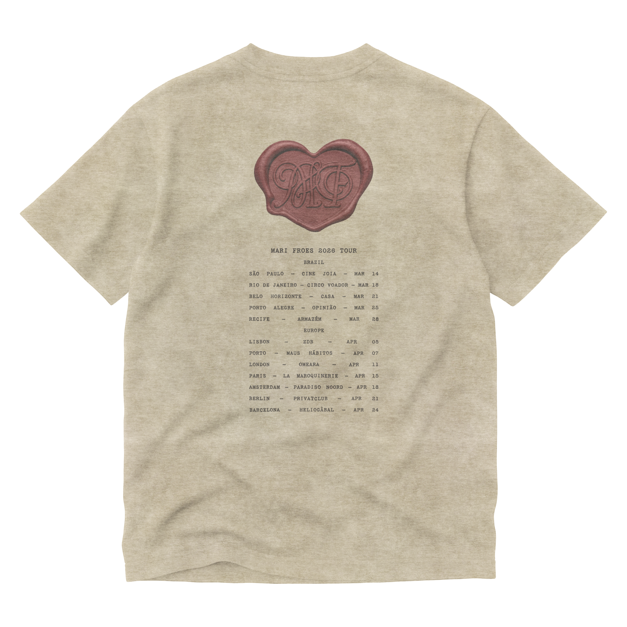 Debut tour shirt back